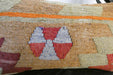 Handmade Turkish Kilim Cushion 30 x 50cm, Vintage Wool Lumbar Cushion with Insert, Organic Cotton Back- Rugs Direct New Zealand 