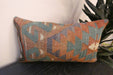 Handmade Turkish Kilim Cushion 30 x 50cm, Vintage Wool Lumbar Cushion with Insert , Organic Cotton Back- Rugs Direct New Zealand 