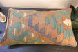 Handmade Turkish Kilim Cushion 30 x 50cm, Vintage Wool Lumbar Cushion with Insert , Organic Cotton Back- Rugs Direct New Zealand 