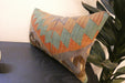 Handmade Turkish Kilim Cushion 30 x 50cm, Vintage Wool Lumbar Cushion with Insert, Organic Cotton Back- Rugs Direct New Zealand