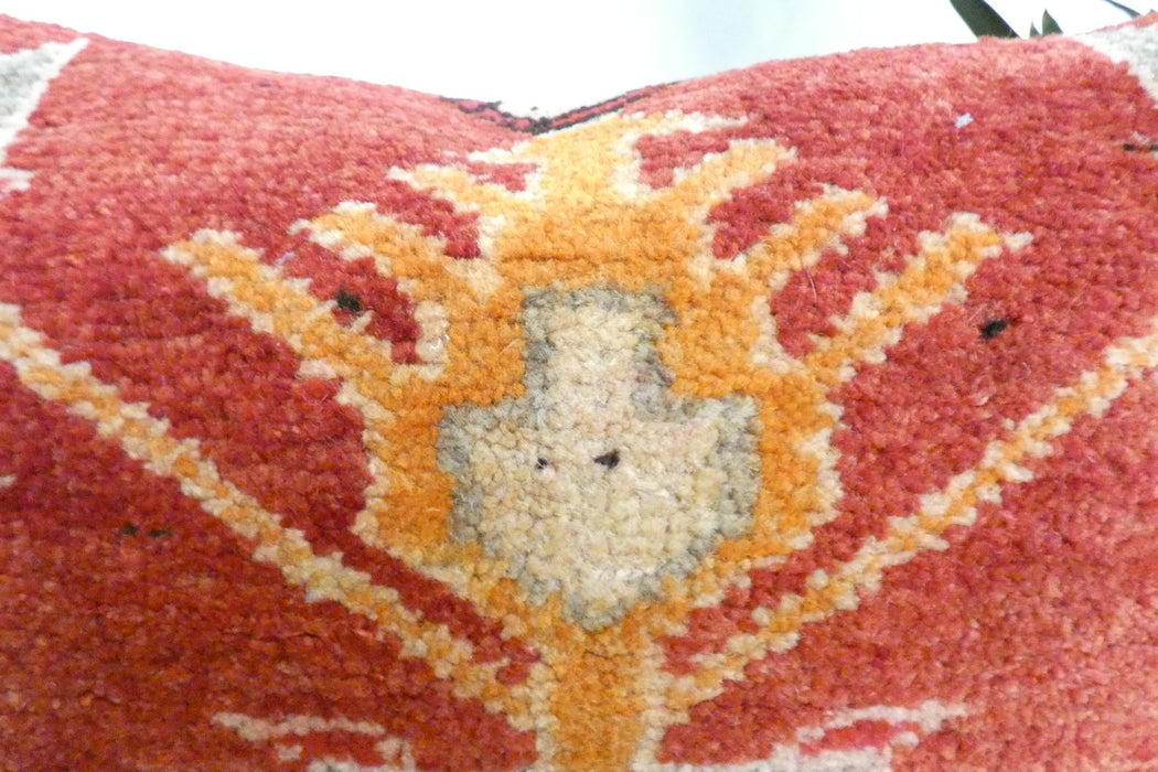 Handmade Anatolian Rug Cushion Cover with Insert 40 x 60cm | Vintage Turkish Wool Lumbar Pillow | Organic Cotton Back | Rugs direct New Zealand 