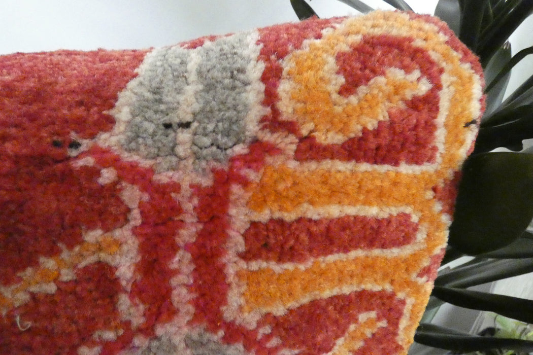 Handmade Anatolian Rug Cushion Cover with Insert 40 x 60cm | Vintage Turkish Wool Lumbar Pillow | Organic Cotton Back | Rugs direct New Zealand 