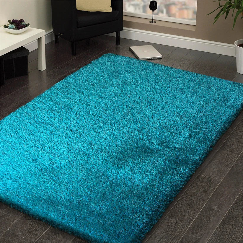 Dream Shaggy Turquoise Colour Turkish Rug Size: 120 x 170cm — Rugs