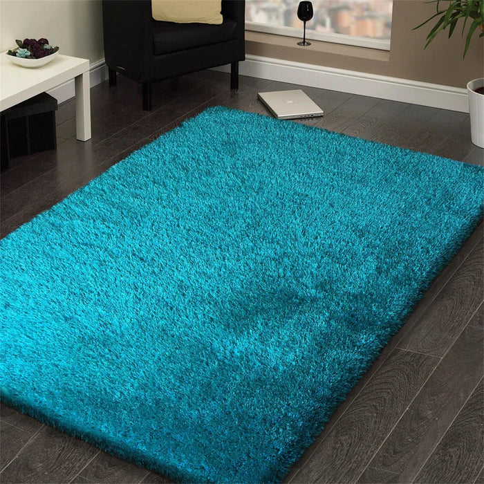 Dream Shaggy Turquoise Colour Turkish Rug Size: 120 x 170cm-Rugs Direct 