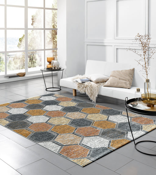 Canyon Mastercraft Hex Design Rug-Rugs Direct