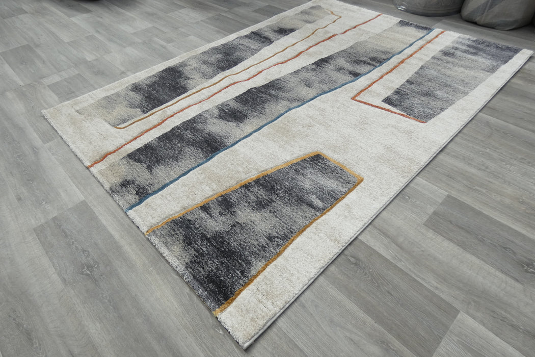 Abstract Balance Flowing Line Contemporary Aroha Rug - Rugs Direct