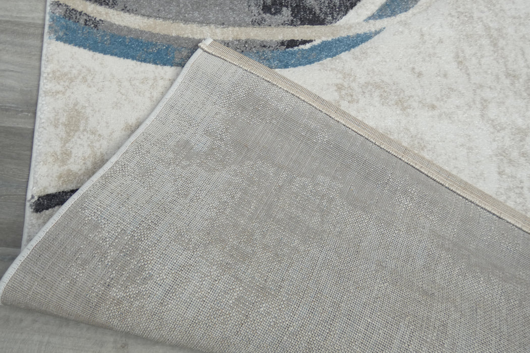 Retro Distressed Abstract Stone Shapes Aroha Rug- Rugs Direct 