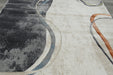 Retro Distressed Abstract Stone Shapes Aroha Rug- Rugs Direct 
