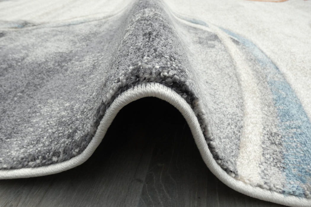 Retro Distressed Abstract Stone Shapes Aroha Rug- Rugs Direct 