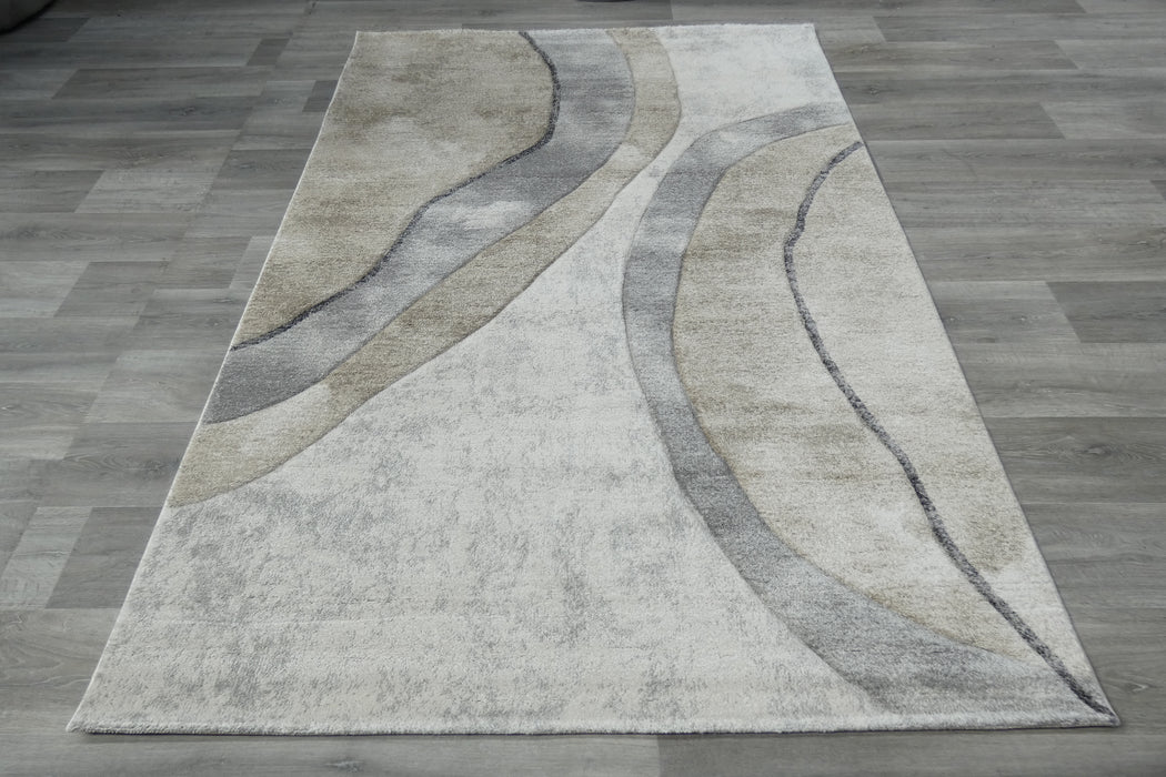 Contemporary Abstract Curved Waves Aroha Rug- RUGS DIRECT 