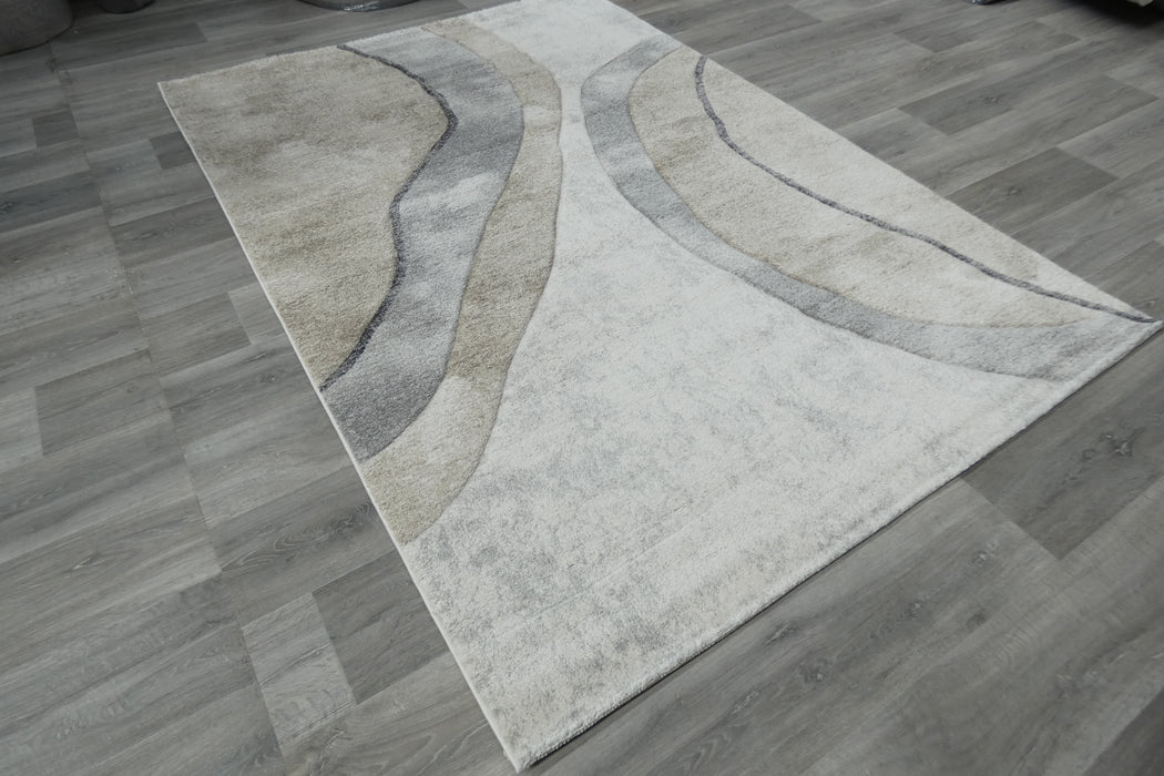 Contemporary Abstract Curved Waves Aroha Rug- RUGS DIRECT 