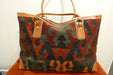 One-of-a-Kind Anatolian Kilim Leather Travel Bag "Zozan"- Rugs Direct 