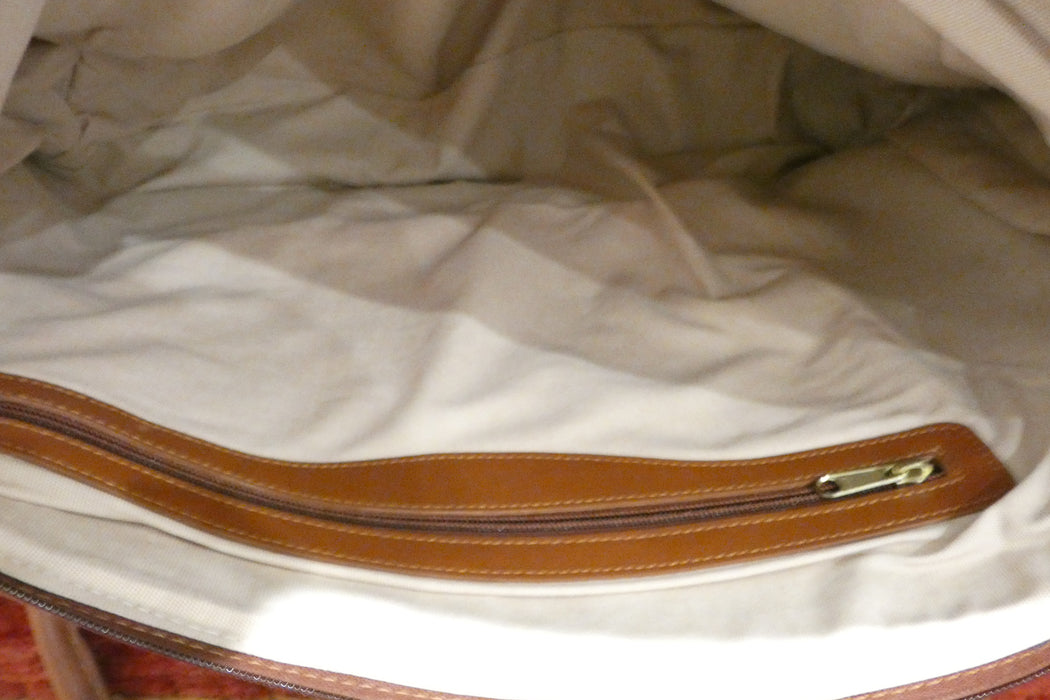 One-of-a-Kind Anatolian Kilim Leather Travel Bag "Zozan"- Rugs Direct 