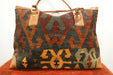 One-of-a-Kind Anatolian Kilim Leather Travel Bag "Zozan"- Rugs Direct 