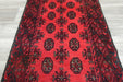 Red Afghan Turkman Bokhara hand-knotted wool rug featuring traditional repeating Gul medallions, .Rugs Direct NZ