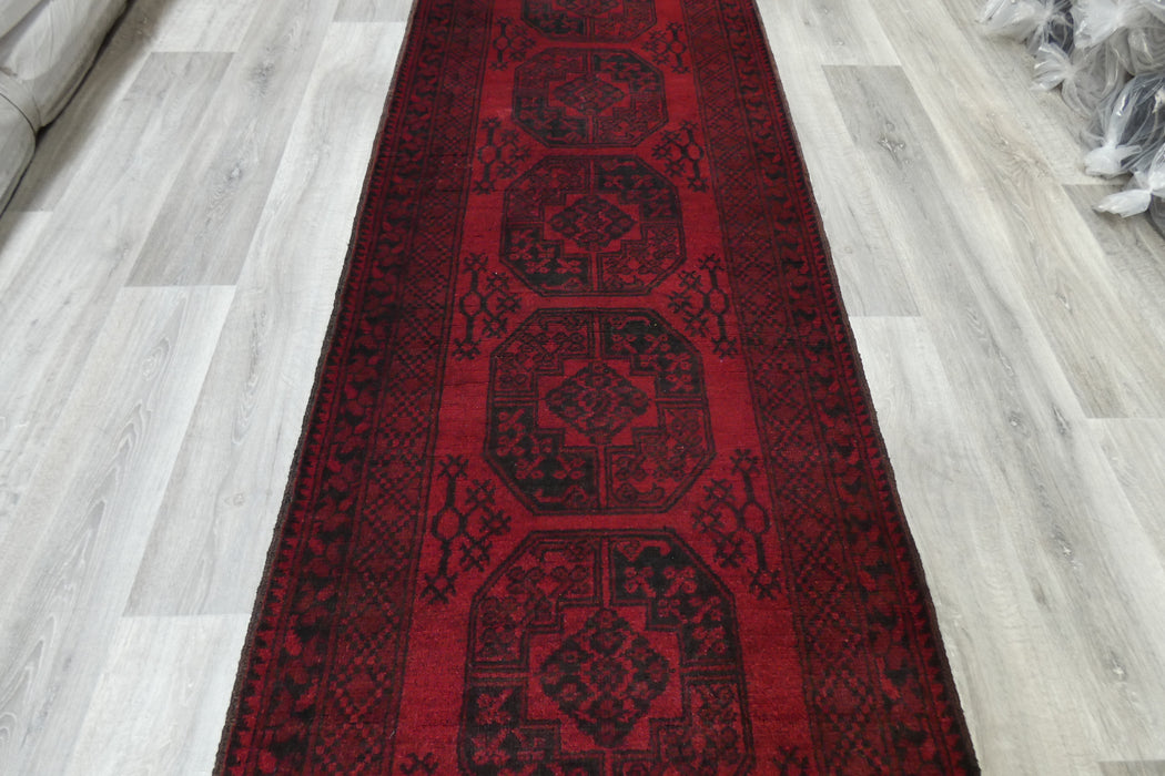 Shop authentic Afghan Bokhara hand-knotted wool hallway runners at Rugs Direct NZ. Traditional red Turkman Gul designs, handmade in Afghanistan. Rugs Direct NZ