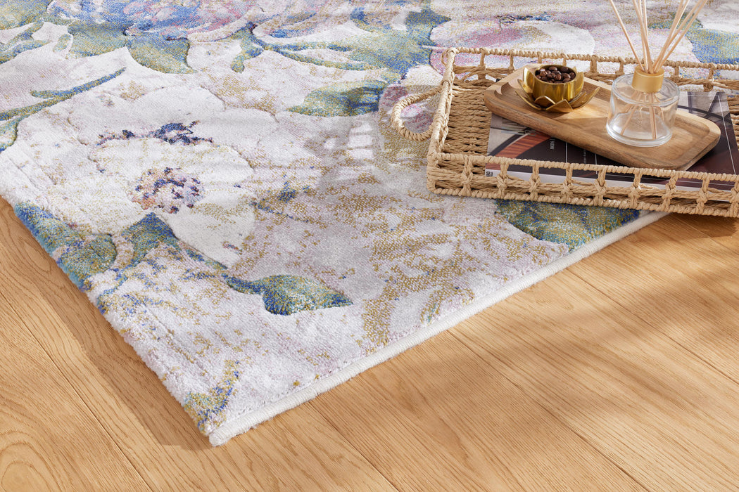 Mastercraft Floral Argentum Rug Modern Rug-Rugs Direct