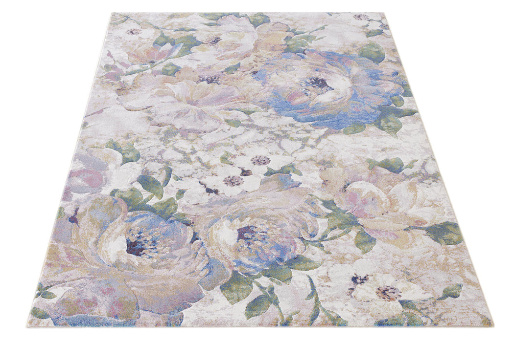 Mastercraft Floral Argentum Rug Modern Rug-Rugs Direct