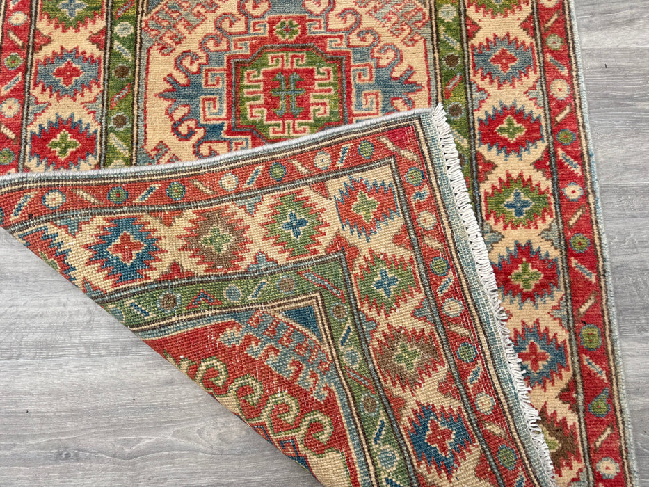Afghan Hand Knotted Kazak Hallway Runner Size: 83 x 292cm- Rugs Direct 