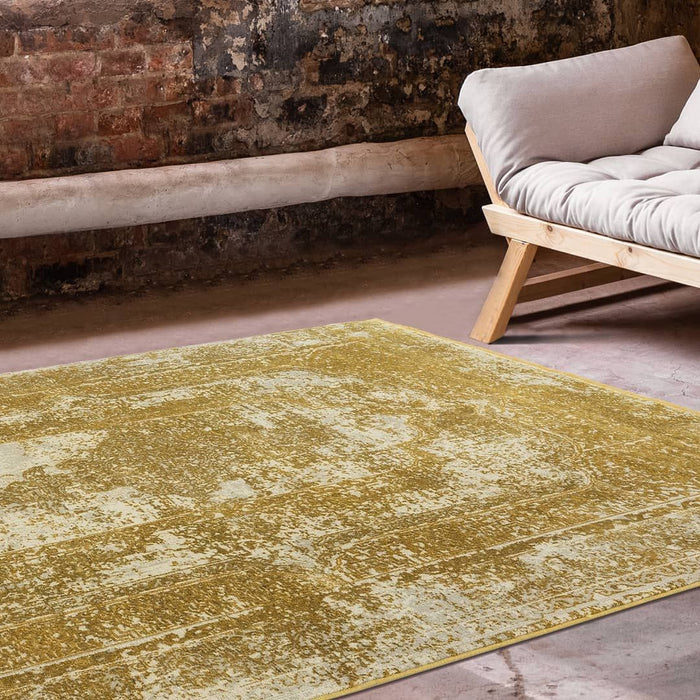 Warm Yellow Colour Overdyed Design Rug Runner Size: 80 x 300cm