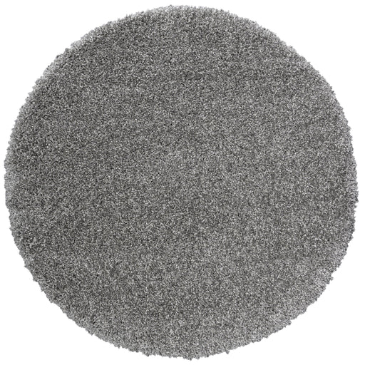 Twilight Silver Shaggy Round Rug - Rugs Direct