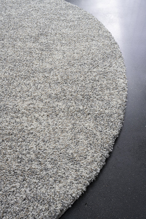 Mehari Speckled Beige Round Shaggy Rug - Rugs Direct