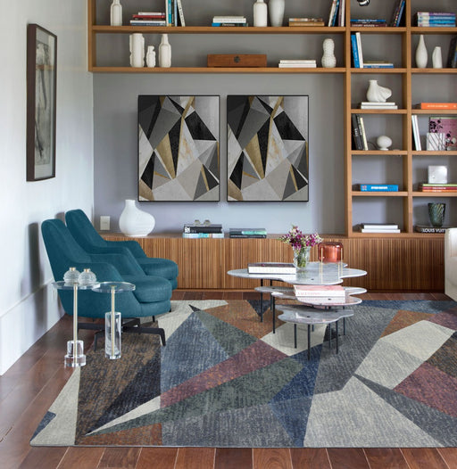 Multi Coloured Abstract Design Argentum Rug - Rugs Direct