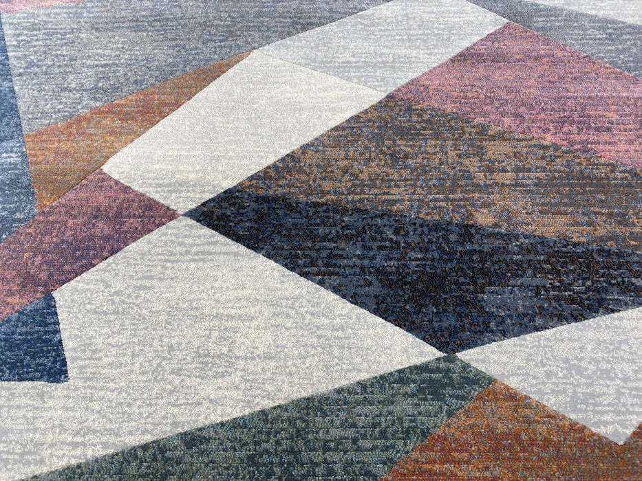 Multi Coloured Abstract Design Argentum Rug - Rugs Direct