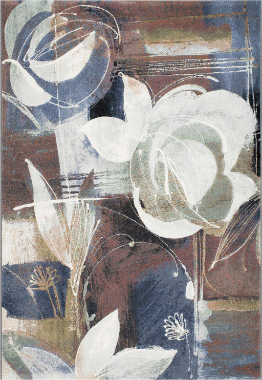 Modern Abstract Carved Floral Argentum Rug - Rugs Direct