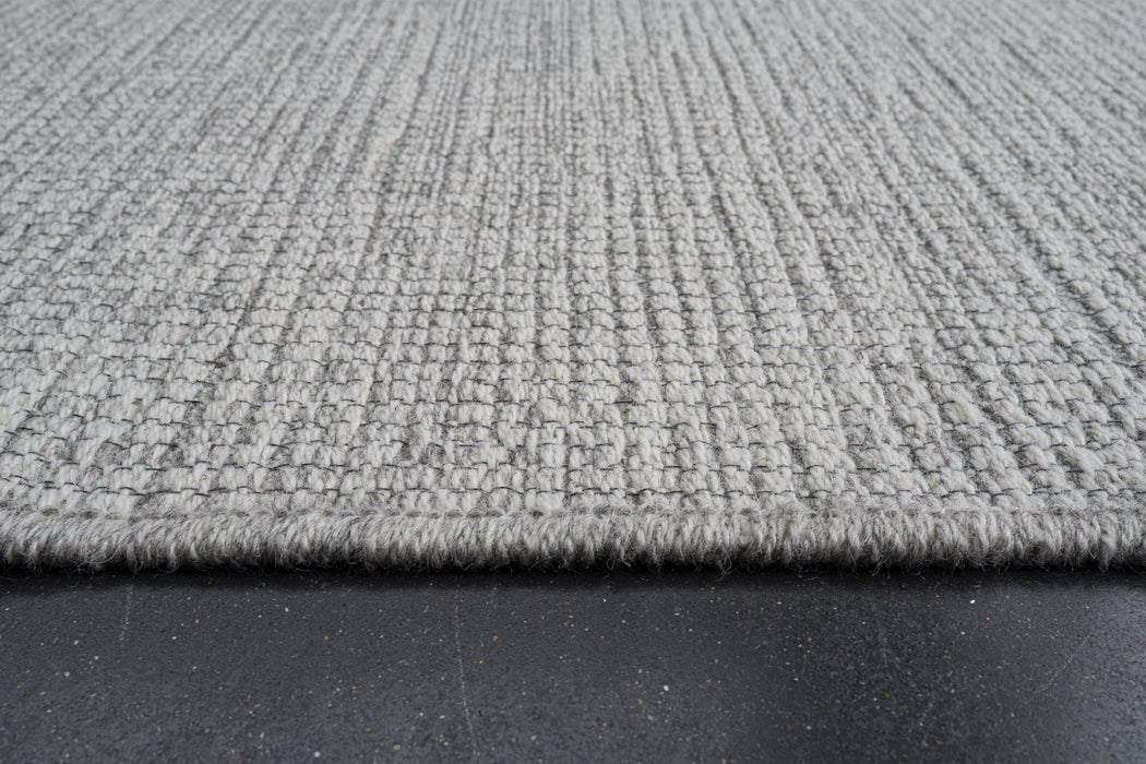 High Line Flat-weave  Pure Wool Light Grey Colour Rug Size: 200 x 290cm - Rugs Direct