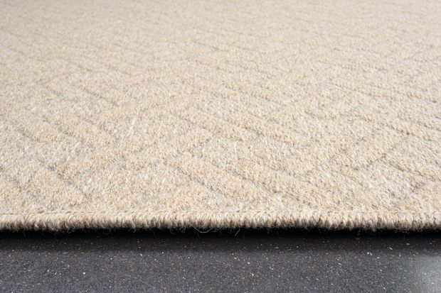 High Line Flatweave Pure Wool Beige Colour Rug - Rugs Direct