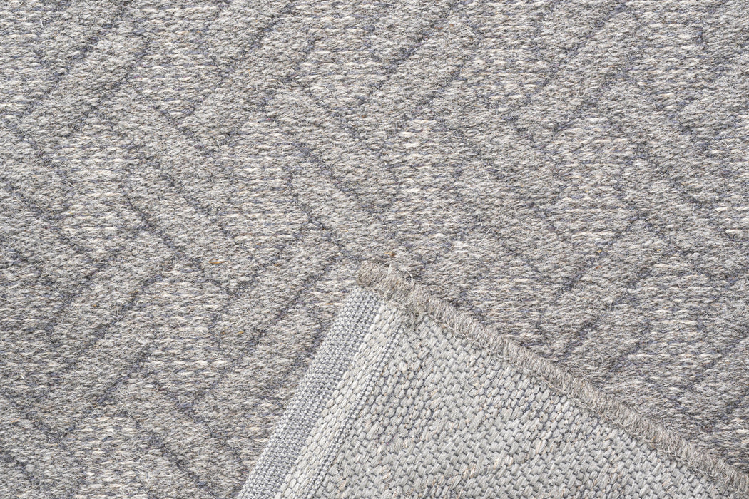 High Line Flatweave Pure Wool Grey Colour Rug - Rugs Direct