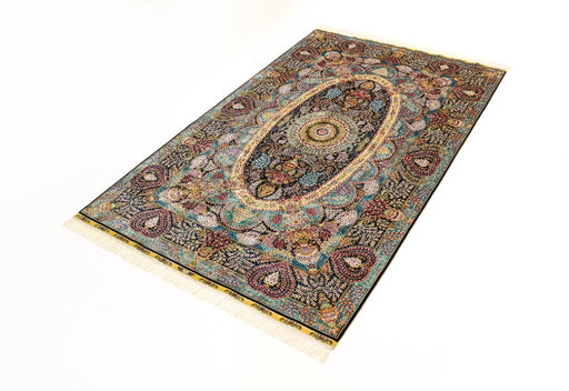 Hand Knotted Persian Design Pure Silk Rug Size: 246 x 155cm - Rugs Direct