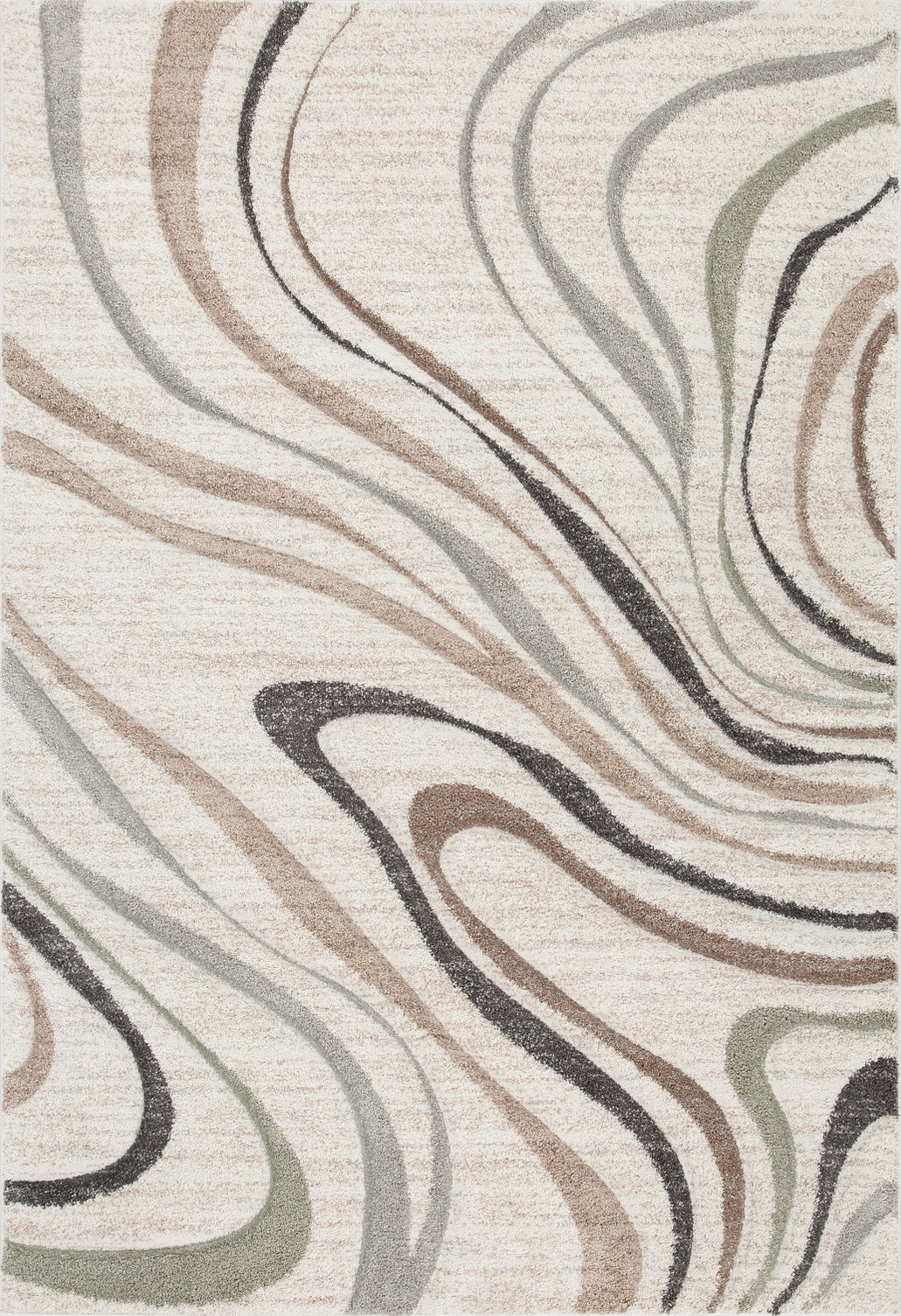 Swirl Abstract Pattern Rug in Cream & Soft Tones Colours — Rugs Direct