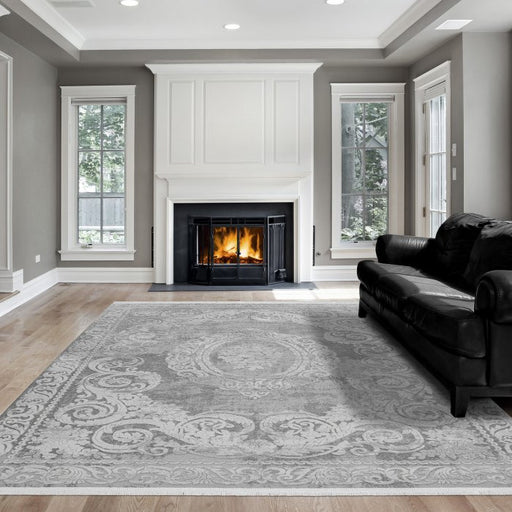 Luxurious Designer Grey Colour Rug - Rugs Direct