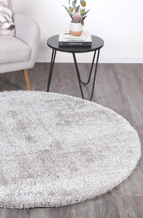 Dream Shaggy Grey Colour Turkish Round Rug - Rugs Direct