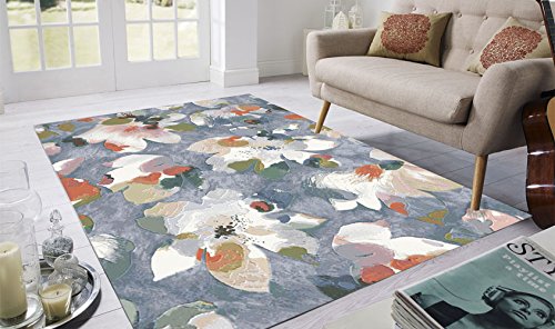 Multicoloured Floral Modern Style Argentum Rug Size: 120 x 170cm-Modern Rug-Rugs Direct