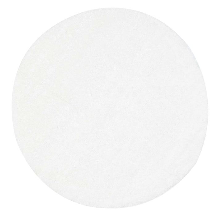 Dream Shaggy White Colour Turkish Round Rug - Rugs Direct
