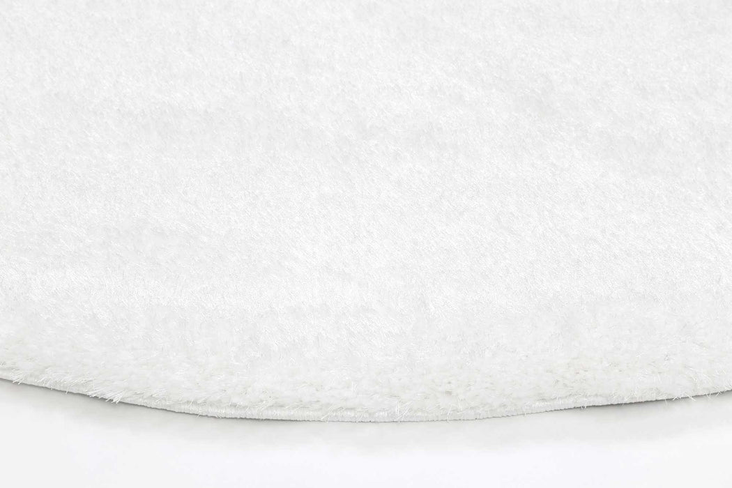 Dream Shaggy White Colour Turkish Round Rug - Rugs Direct