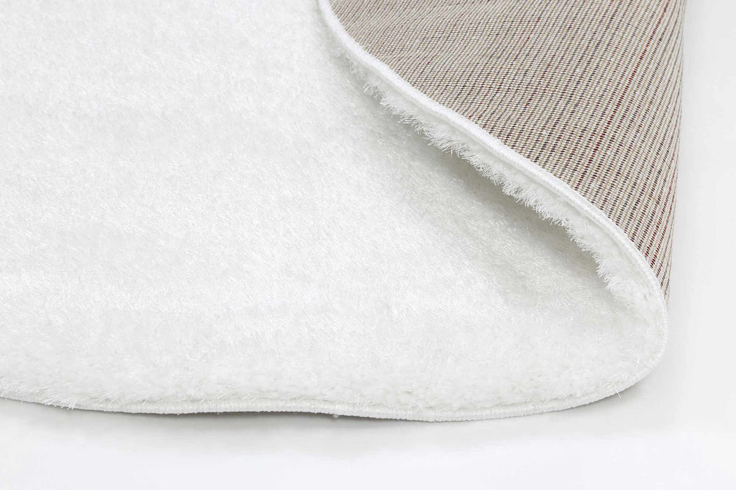 Dream Shaggy White Colour Turkish Round Rug - Rugs Direct