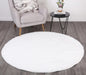 Dream Shaggy White Colour Turkish Round Rug - Rugs Direct