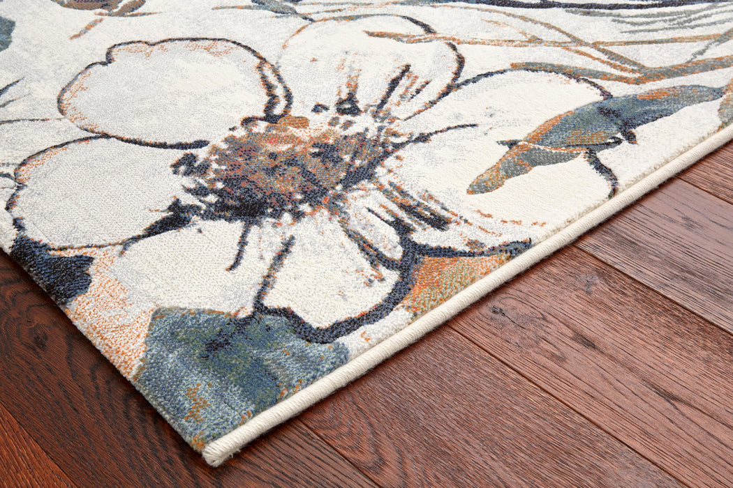Mastercraft Floral Argentum Rug - Rugs Direct