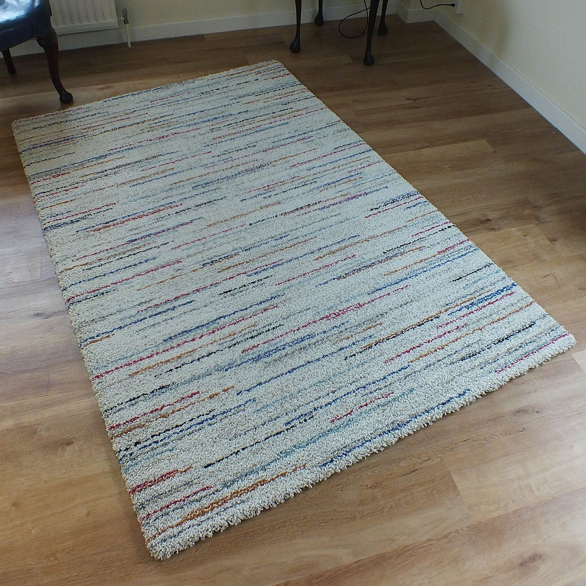 Thick Modern Multi Colour Shaggy Rug Size: 133x195cm — Rugs Direct