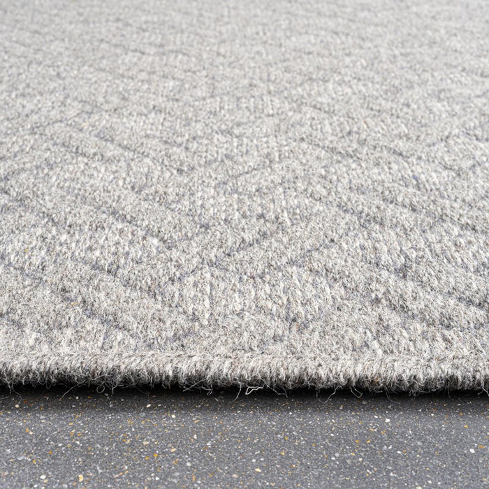 High Line Flatweave Pure Wool Grey Colour Rug - Rugs Direct