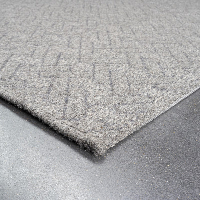 High Line Flatweave Pure Wool Grey Colour Rug - Rugs Direct