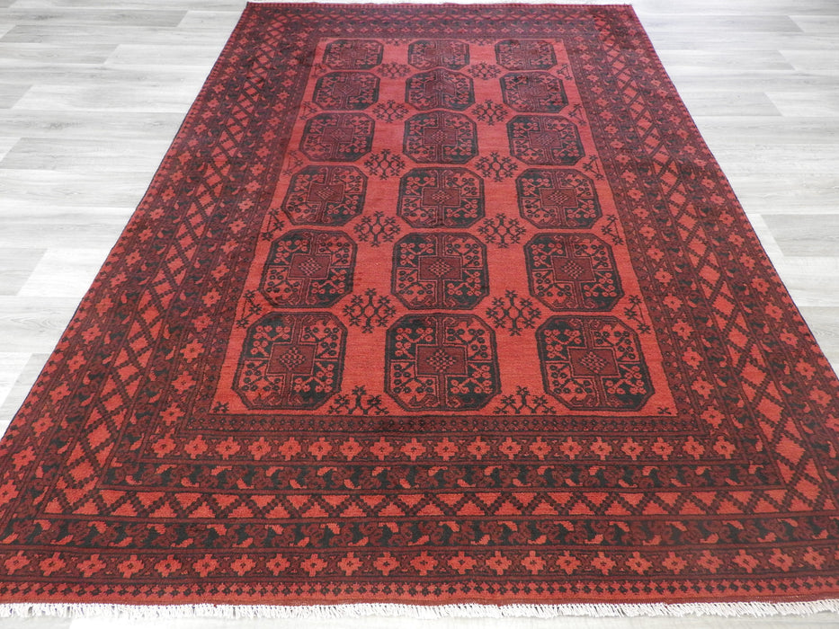 Afghan Hand Knotted Turkman Rug Size: 286cm x 194cm-Afghan Rug-Rugs Direct