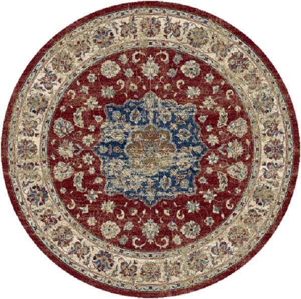 Mastercraft Faded Look Traditional Design Da Vinci Round Rug — Rugs Direct