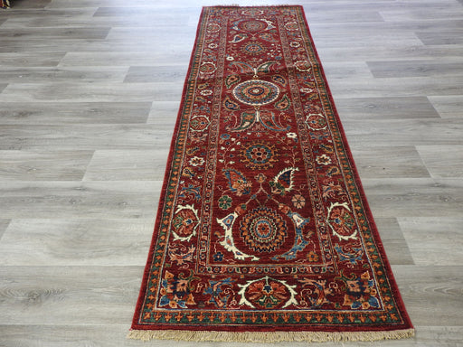 Afghan Hand Knotted Choubi Runner Size: 83 x 229cm-Hallway Runner-Rugs Direct