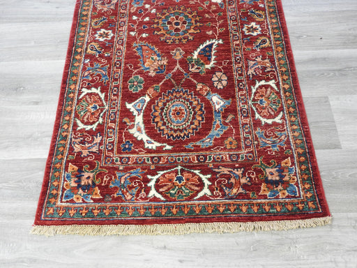 Afghan Hand Knotted Choubi Runner Size: 83 x 229cm-Hallway Runner-Rugs Direct