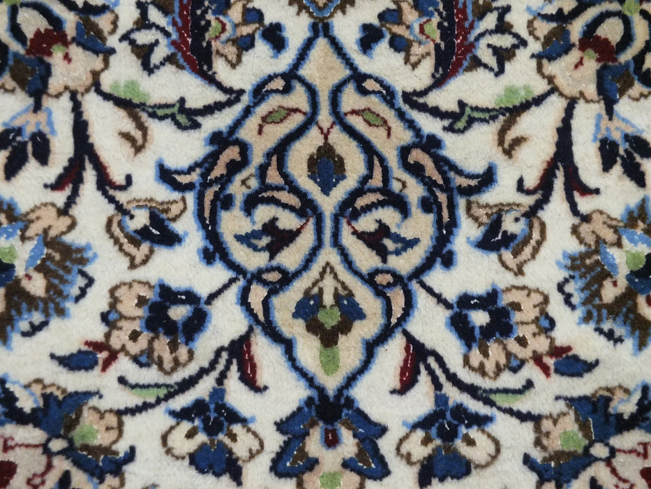 Beautiful Creams And Blues Persian Hand Knotted Nain Rug Size: 162 x 250cm-Nain Rug-Rugs Direct